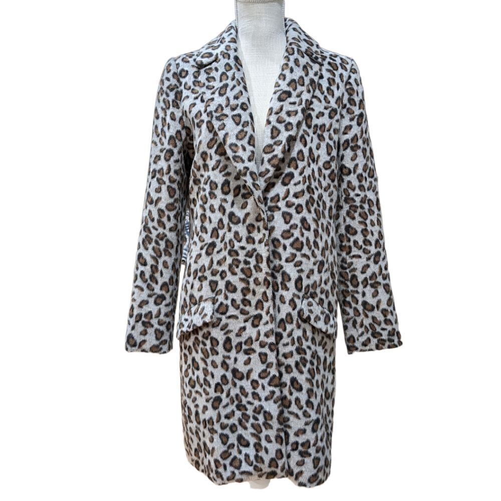 Pink Martini Collection Leopard Print Long Coat Size S - Picture 2 of 13